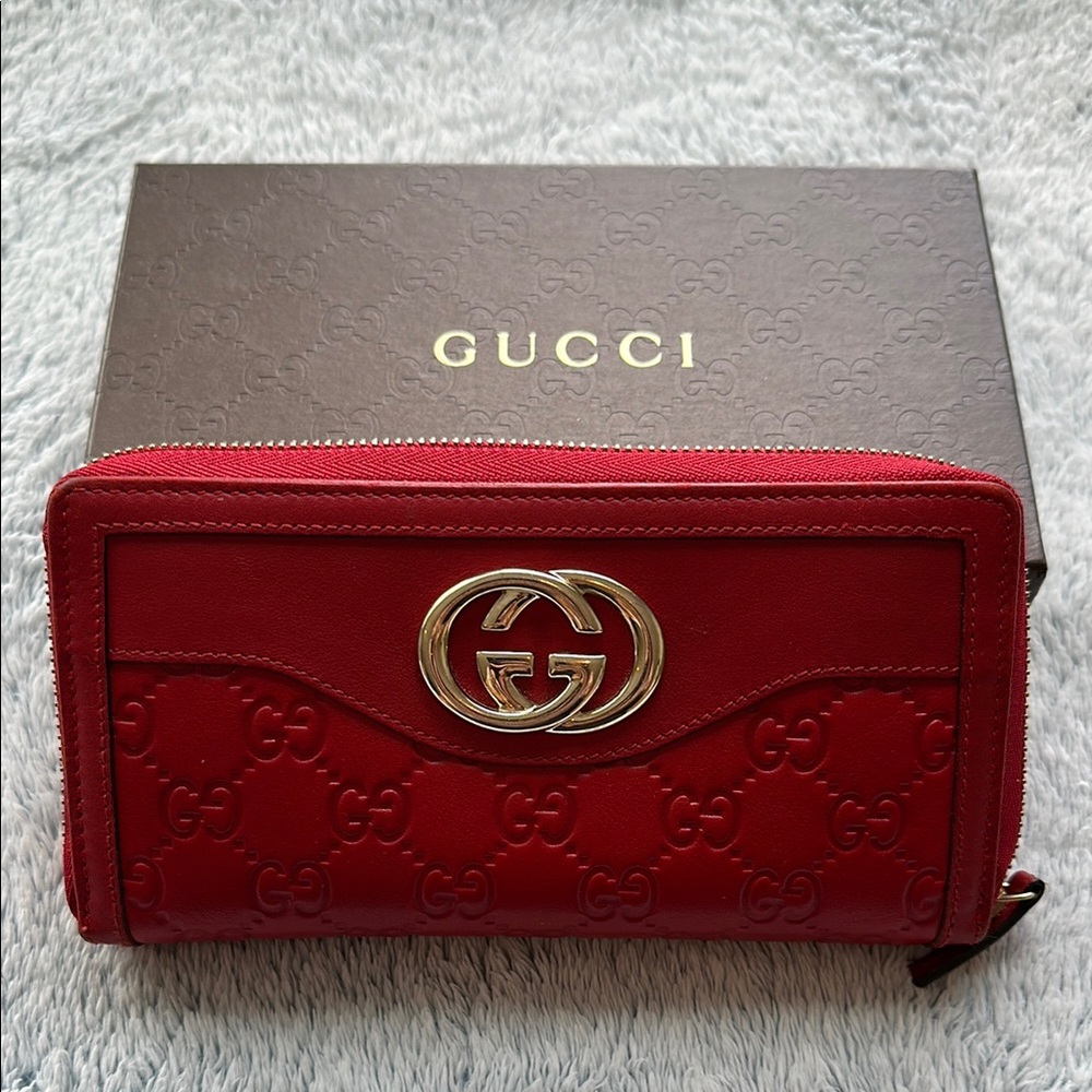 Gucci Red Leather Wallet